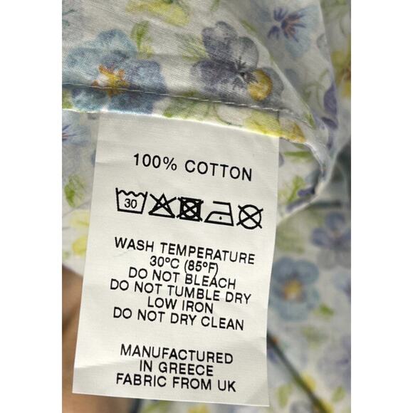 EVI GRINTELA Sz XS Floral Ruffle Edge Belted Cotton Maxi Shirt Dress - Picture 2 of 8